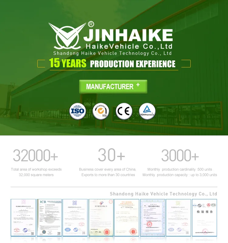 120mm DOT Approved Jinhaike Packed and Loaded by Container Electrical Club Car