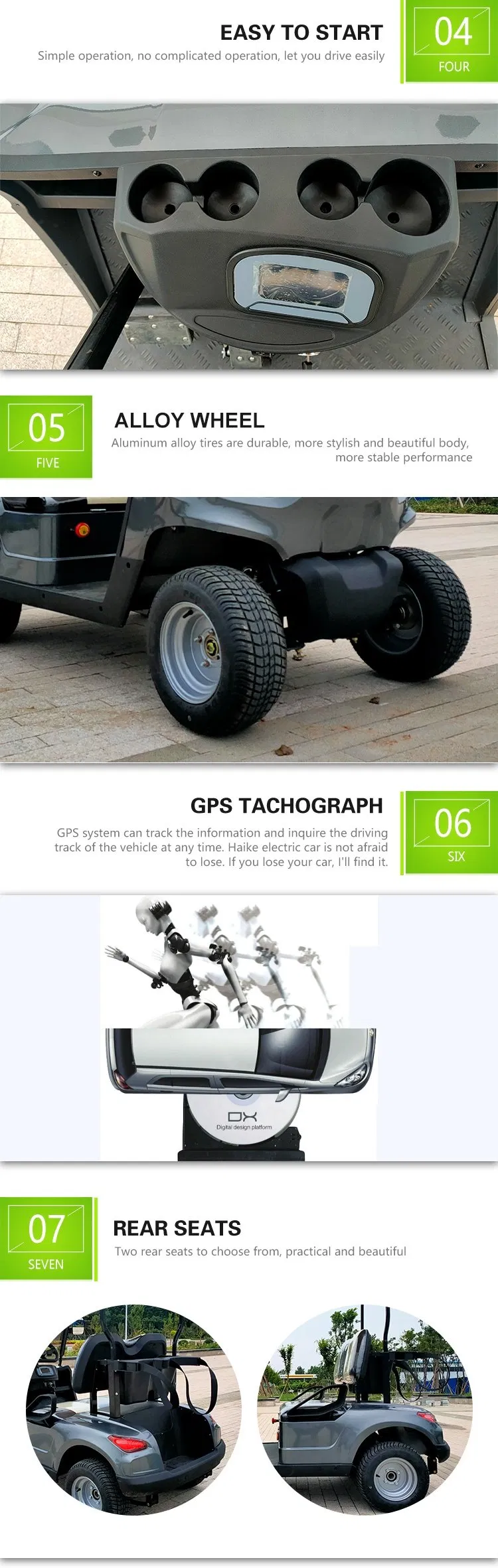 Haike Shandong, China 2 Passenger Cart Electric Golf Buggy with CE